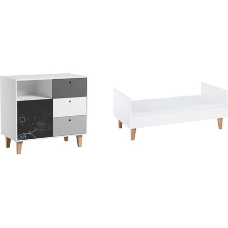Mitwachsendes Babybett und Wickelkommode Vox Concept Schwarz (1/3)