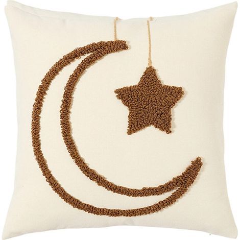 Taie d'oreiller d'impression lunaire en polyester 45cm-Café