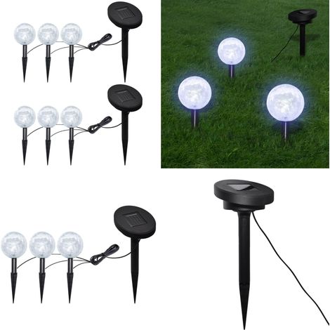 Gartenleuchten 6 Stk. LED mit Erdspießen & Solarmodulen - Solarlaternen - Outdoor Beleuchtung - Gartendeko - Kugellichter - LED Lichterkette - Home & Living (1/5)