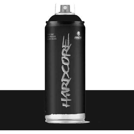Bombe de peinture aérosol noire mate 0,4 L – Couverture rapide sur béton, bois, métal – Peinture à séchage rapide pour graffiti (1/2)