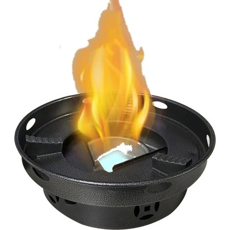 Poêle portatif à Alcool,Chauffe - Alcool de Camping,brûleur Compact en Acier Inoxydable,Mini - brûleur portatif extérieur à Alcool de Cuisson pour Le Camping de randonnée en Plein air,Black (1/4)