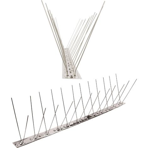 10 Meter (20 x 0,5m) Taubenspikes 2-reihig auf V2A-Flexleiste - hochwertige Lösung für Vogelabwehr Taubenabwehr Edelstahl Spikes (1/7)