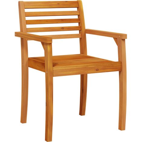 Gartenstühle Set von 2 59x55x85 cm aus massivem Akazienholz