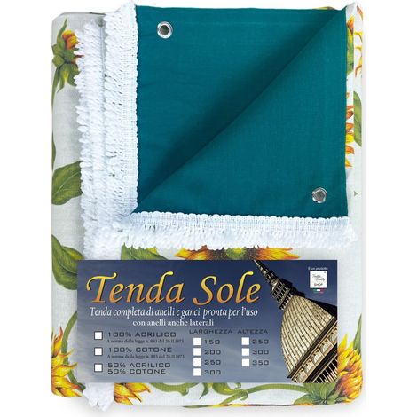 TENDA SOLE da esterno GIARDINO stampata GIRASOLE confezionata Cm. 300x300
