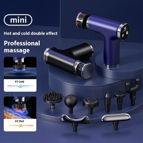 Nouveau pistolet de massage électrique avec fonction de refroidissement et de chaleur, 9 vitesses, multifonctionnel, pour le massage des fascias, portable, pour la maison et la salle de sport, petit e