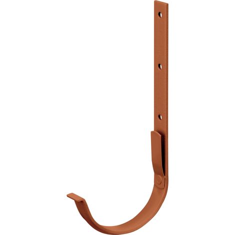 INEFA Dachrinnenhalter halbrund, PVC Rinnenhalter, Dachrinnenzubehör, einfache Steckmontage, Made in Germany - NW125 / 125mm, 1 Stück Braun