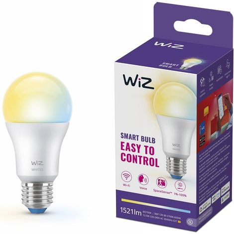 Ampoule LED connectée A60, Blanc ajustable, Culot E27, 100 W, 2200-6500 K, 1521 lumens, Intensité réglable, pack de 1 (1/5)