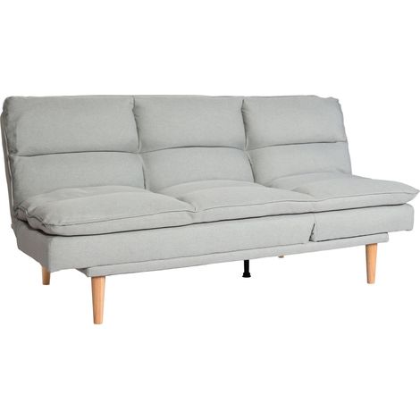 [NON UTILIZZATO] Divano letto sofà reclinabile schienale regolabile HHG-368 tessuto grigio menta (1/5)