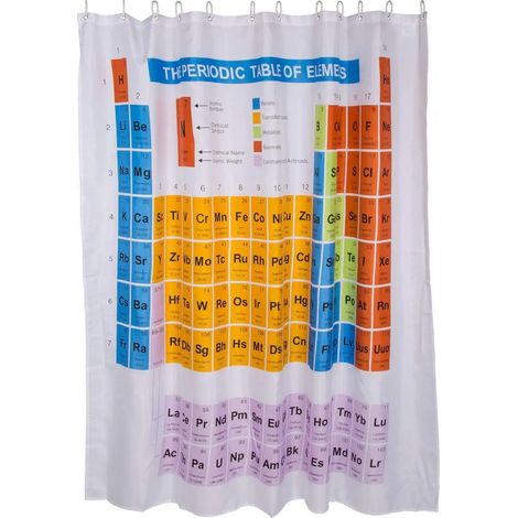 Tenda Telo Per Doccia Bagno Stampa Tavolo Periodica Degli Elementi 180x180 CM (1/4)