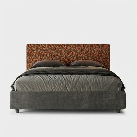 Cama matrimonio tela 160x190 contenedor moderno Arla Norris Era Color: Gris Oscuro - Versión: Modelo estándar (1/5)