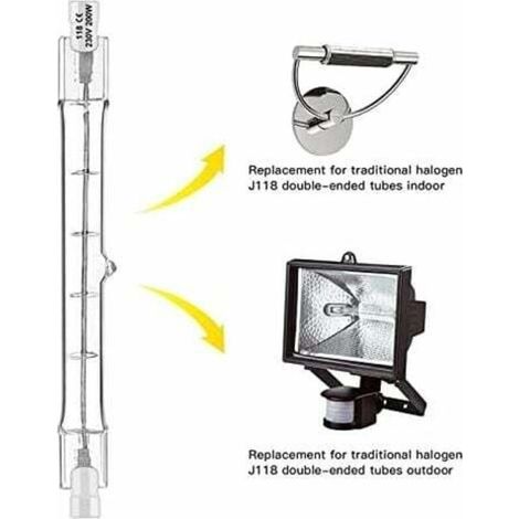 Lot de 5 R7S Ampoule Halogène 118mm 300W 230V, Tige Halogène R7S 118mm, Ampoule Halogène r7s Lampe Tige Halogène Dimmable pour Spot de Bâtiment, Eclairage Paysage de Travail, Eclairage Salon