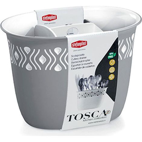 Scolaposate in Plastica Bianco Grigio Tosca 19,5 x 13,5 x 14 cm