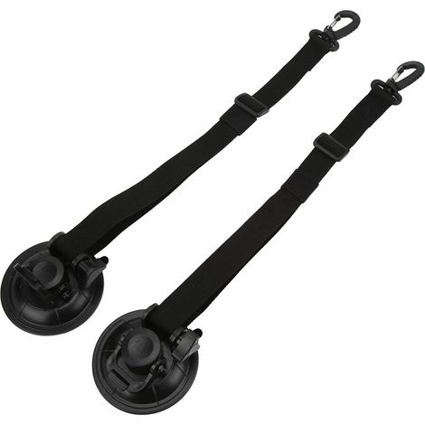 Set mit 2 9 cm Saugnapf-Befestigungshaken mit Karabinerhaken für Auto-Seitenmarkisen (1/5)