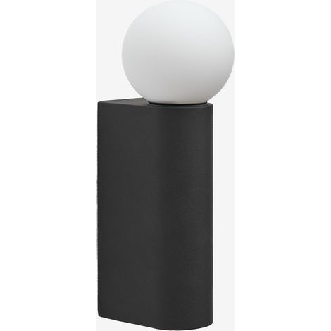 SKLUM Wandlampe mit Glaskugel für den Außenbereich aus Aluminium Irvine Schwarz                                  