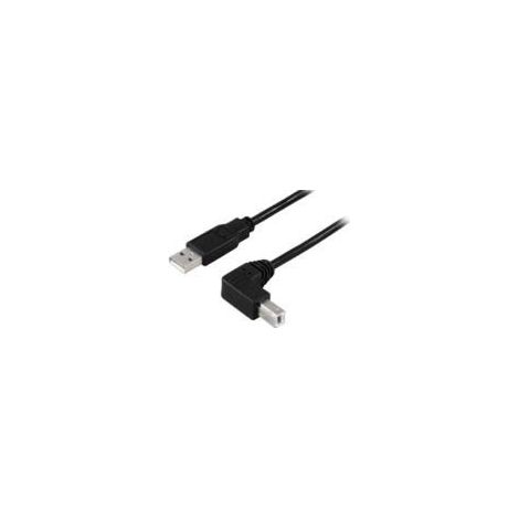 Cable MicroConnect USB-A 2.0 a USB-B de 10 m en ángulo de alta velocidad M-M, USBAB2ANGLE10