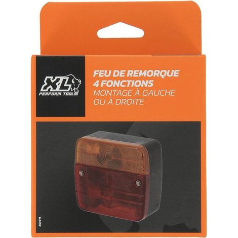 Luz trasera de remolque XLPT de 4 funciones XL PERFORM TOOLS lente roja carcasa negra P21/5W montaje a la derecha
