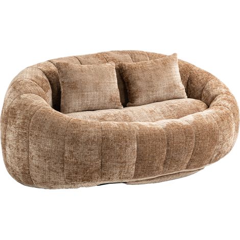 Poltrona Sacco Modenuit in Chenille Marrone, 150x95x63 cm, Fodera in Spugna con Schiuma Memory, Divano Pigro Adatto a Interni ed Esterni (1/5)
