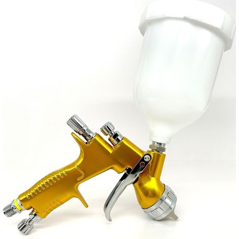 FLITI HVLP 1.3mm 600ml Professional Paint Sprayer for Cars and Furniture, Adjustable Stainless Steel Nozzle, Ultra-Fine Finish, Complete Kit with Gravity Cup and Cleaning Brush (1/5)