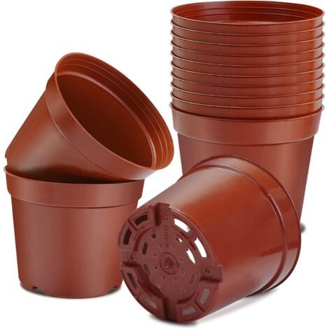 Pots pour Semis, 10cm 10 Pieces Pots de Pépinière, Plastique Réutilisables Pot semis/Godets Semis/Pot de Repiquage/Pot de Culture pour la Plantation Intérieure et Extérieure