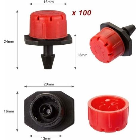 200 pièces Goutteur d'Irrigation Réglable, Système d'Arrosage Automatique Goutte à Goutte, Micro Gicleurs Drippers pour Jardin DIY P (1/3)