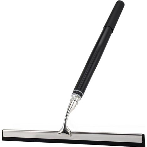 Grattoir de douche, grattoir de salle de bain, grattoir de douche noir de 153 cm, grattoir à vitre de douche, compatible avec douche, salle de bain, carrelage, miroir, fenêtre, cuisine (Sv) (1/5)