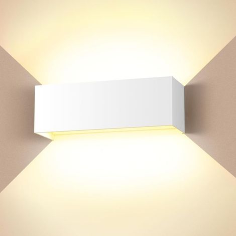36W Applique Murale Exterieur Blanc Appliques Murales LED 3000K Blanc Chaud avec Angle de Faisceau Réglable Lampe Murale Etanche IP65 Applique Interieur LED [Classe énergétique F] (1/5)