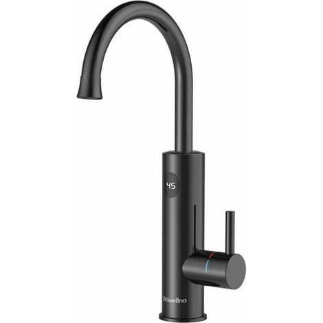Esip – Mitigeur de cuisine noir avec chauffe-eau instantané 3000W – Affichage LED température – Rotation 360° – Système de sécurité IPX4