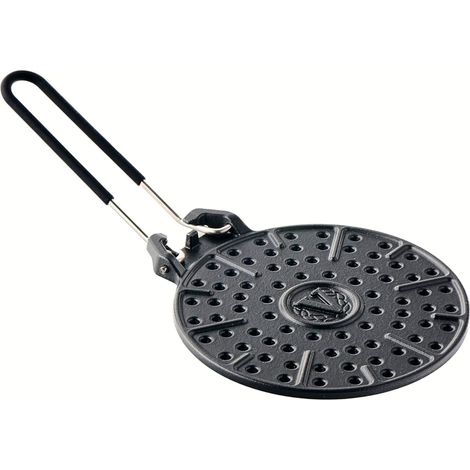 Victoria 39.837 Parrilla Tostadora Arepas Hierro Fundido Esmaltado 20cm libre de PFOA Inducción, Gas, Barbacoa  Negro