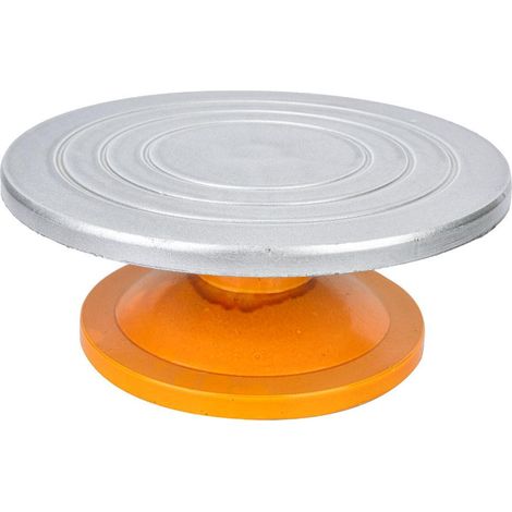 12in Tour de Potier Ronde Argentée - Plateau Tournant pour Modelage, Céramique & Poterie (1/5)
