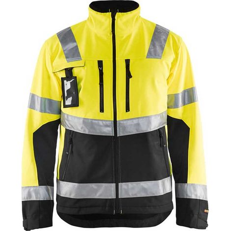 Veste de travail softshell haute visibilité 4900 - Jaune fluo/Noir S (1/4)