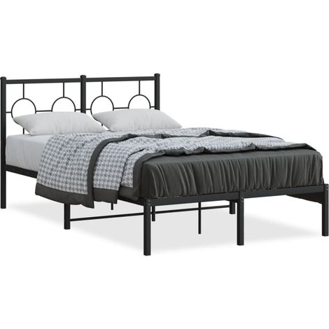 Maison Exclusive - Cadre de lit métal sans matelas avec tête de lit noir 120x190cm