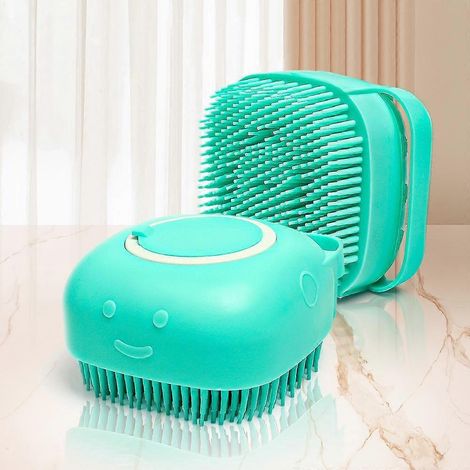 Peigne de massage et de toilettage, distributeur de shampoing, brosse de douche pour animaux en silicone souple pour chiens et chats, compatible avec le gel douche.