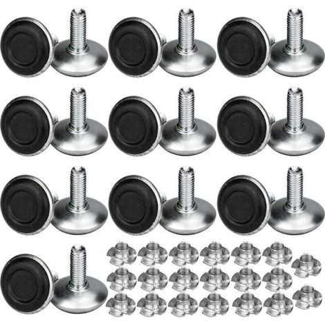 20 Pack Pied Vérin Réglable Pour Meuble, Pied de Nivellement Aevc T-écrou Filetage M8x20x30mm, Vis Support de Nivellement Pieds de meuble, Chaise, Table (1/5)
