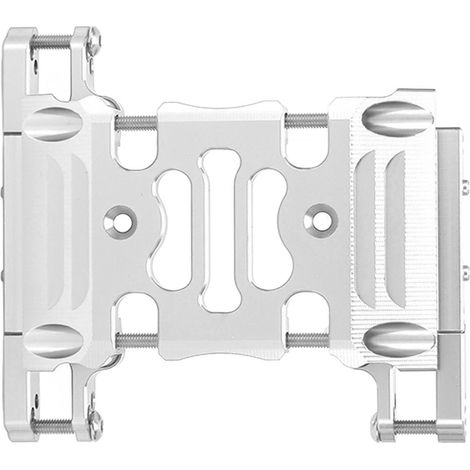 Plaque centrale de boîte de vitesses en alliage d'aluminium résistant à l'usure, haute résistance et légère pour voiture RC Axial 1/10, couleur argent. (1/5)