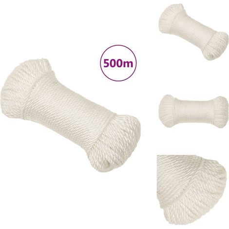 Corde de travail Blanc 8 mm 500 m polypropylène - Corde De Travail - Corde En Polypropylène - Corde Blanche - Corde Épaisse - Corde Résistante (1/5)