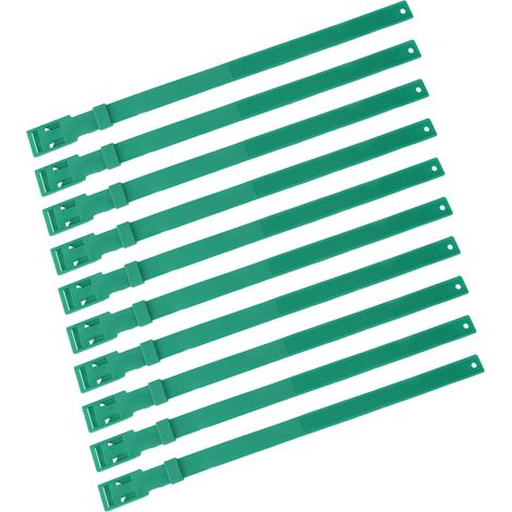 Lot de 10 colliers en PU de 58 cm (23 pouces) réglables pour le bétail (vaches, chevaux, moutons), vert (1/5)