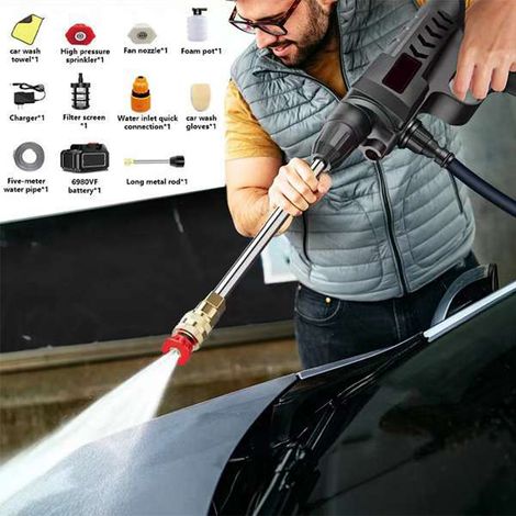 High-power wireless car wash machine, household lithium battery car wash water pump, outdoor portable car wash high-pressure car wash water gun (1/5)