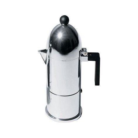 Alessi La Cupola Cafetera de espresso plata negra 300 ml