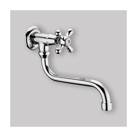 Rubinetto lavello cucina Iris con canna orientabile in ottone (1/5)