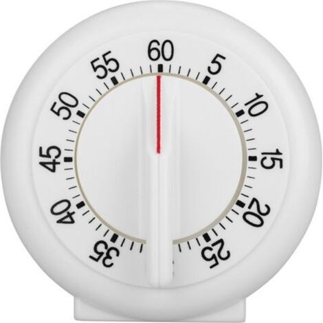 Minuteur de cuisine rond de 60 minutes avec compteur mécanique et réveil (1/5)