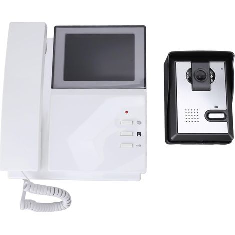 Système D'interphone Vidéo avec Caméra, Type de Téléphone Filaire, Kit de Visiophone Filaire avec écran LCD Numérique Couleur de 4,3 Pouces, Vision Nocturne, Audio (1/5)
