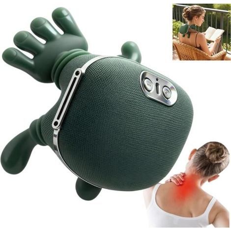 Dispositivo per massaggio: massaggiatore manuale per collo, spalle, schiena e colonna cervicale con funzione riscaldante, simulazione di una mano umana. (1/5)