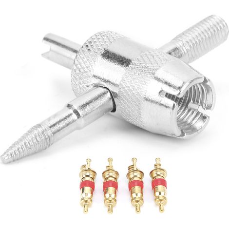 4-teiliges Universal-Ventilschlüssel-Set für Motorräder, Fahrräder, Elektroroller und Quads – Ventilschaft-Ausbauwerkzeug aus Stahl, kompaktes Set. (1/5)