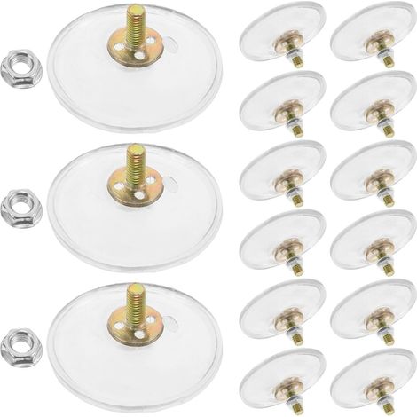 Lot de 15 Crochets à Ventouse Filetée M6 en PVC Transparent 55 CM Ventouses Adhésives Épaisses pour Fixation sur Verre Protection des Sols et Usage Salle de Bain (1/5)