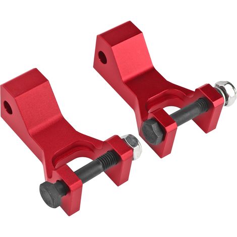 Kit d'abaissement avant pour quad (2 pièces) - Abaissement de 8,9 cm (3,5 pouces) - Alliage d'aluminium - Compatible Raptor 660, 660R et YFM660R (2001-2005) - Rouge (1/5)