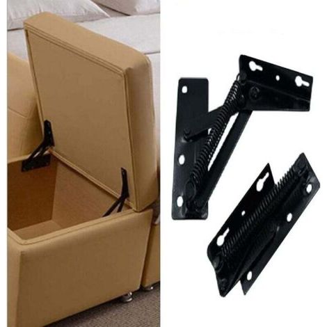 2 pièces support de levage pliable à 80 degrés, charnières à ressort noires sont largement utilisées dans les poussoirs de charnière de canapé, charn (1/4)