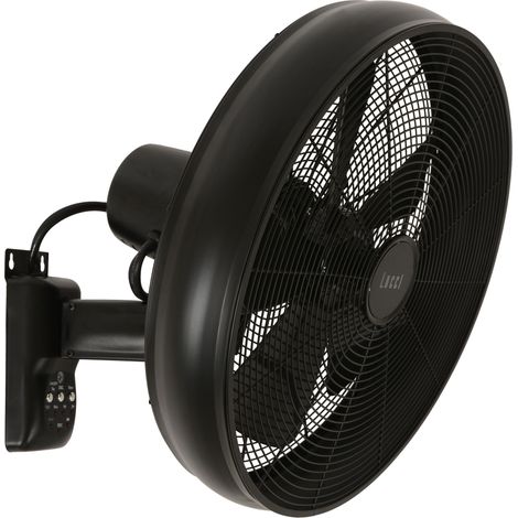 LUCCI AIR Breeze Wandventilator mit Fernbedienung, Stahl, Schwarz