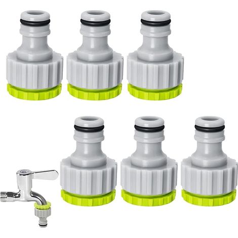 6 Pièces Raccord Robinet Universel Fileté Femelle, 2-en-1 Adaptateur Robinet Tuyau Arrosage, Robuste et Durable Adaptateur Tuyau Arrosage, Raccord Tuyaux D'arrosage pour Jardinage (1/5)