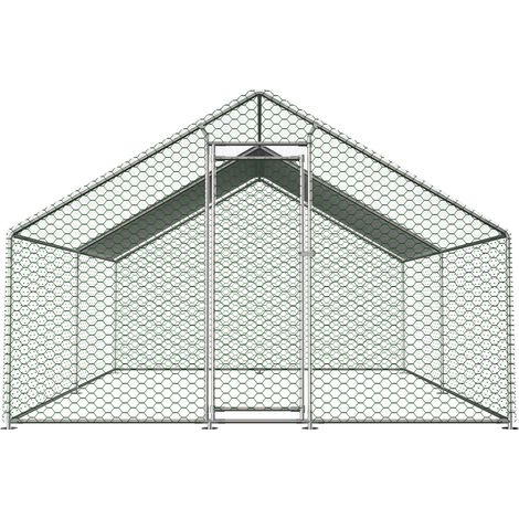 Recinto per polli in acciaio zincato 3 x 4 x 2 m con serratura e copertura in PE MODENUIT (1/5)