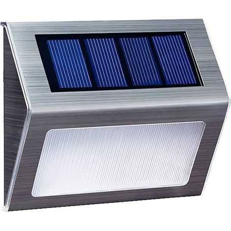 Farolas solares LED de 3 LED fabricadas en acero inoxidable para escaleras, caminos y terrazas – alumbrado público solar LED (1/5)
